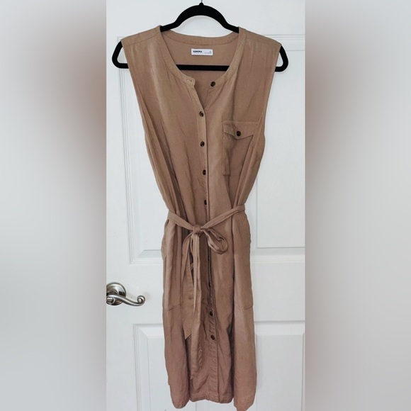 Sonoma Tan Sleeveless Earthcore Button-Down Dress XL - Picture 4 of 5